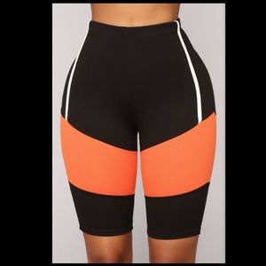 Ingrid Biker Shorts - Black/Orange